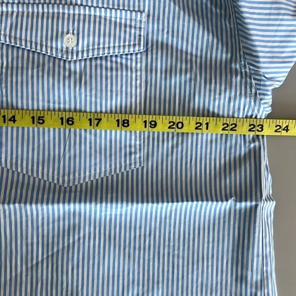 NWT Blank NYC Oversized Stripe Collared Shirt in Blue Sky Size L - Picture 9 of 12